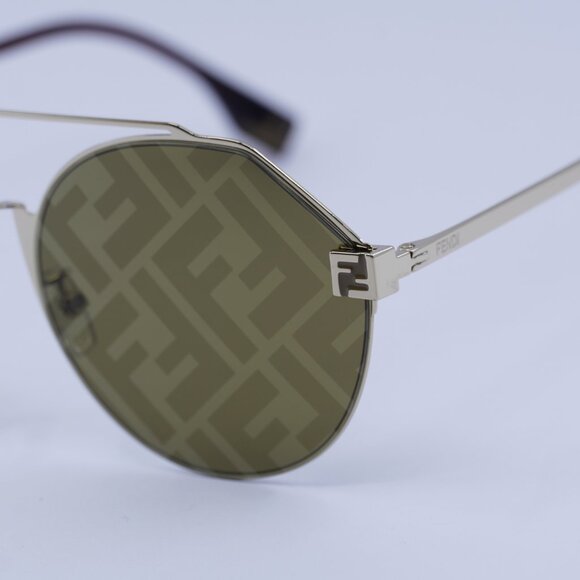 Fendi FE40060U 10G FENDI SKY Sunglasses Gold Round Frame, Brown Lenses - Picture 2 of 12